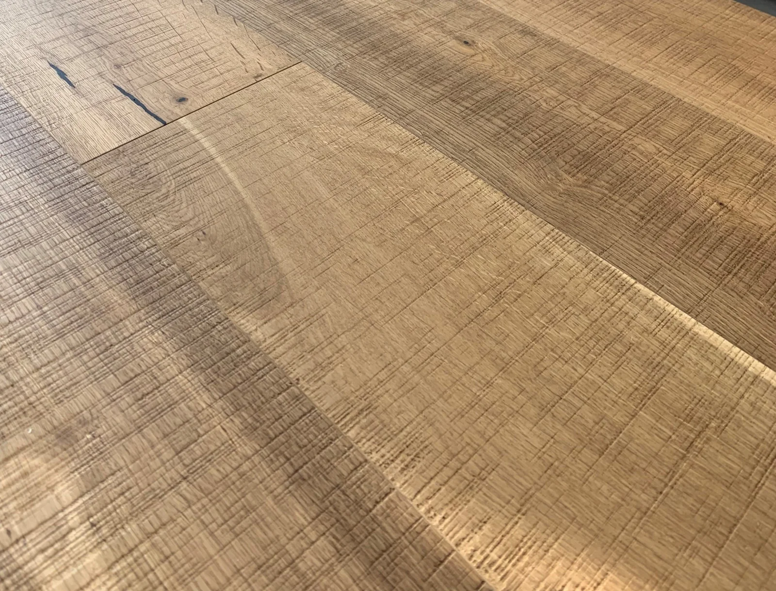 Cross Ness smoked brushed and lacquered oak flooring engineered oak floor with a cross sawn finish - Image 2
